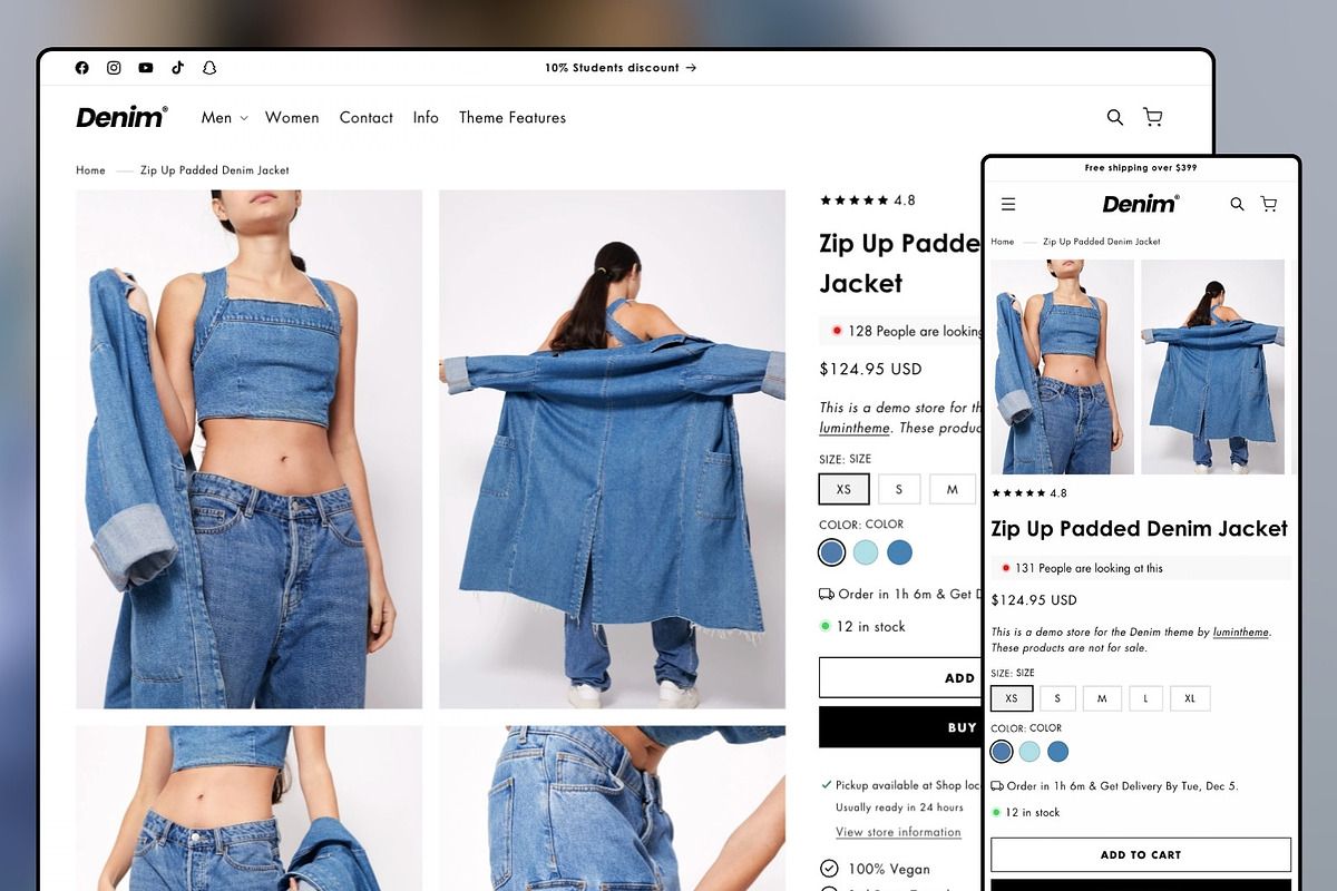 Denim Shopify Theme, a Shopify Template by Lumin Lab (Photo 3 of 9)