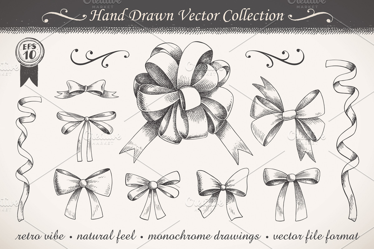 Graphic Ribbons and Bows, a Decorative Illustration by Inkant Studio (Photo 1 of 2)
