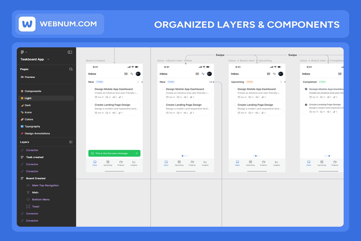 TaskBoard Tasks Management App Ui, an UI Kit Template by Creative Perspective (Photo 3 of 7)