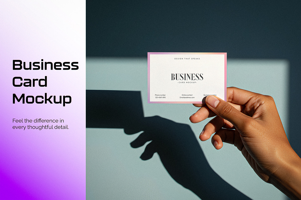 Business Card In Hand Mockup, a Product Mockup by Designer Dude