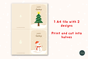Snowy Beige Christmas Card Printable, a Card Template by Clairee Design Studio (Thumbnail 3 of 4)