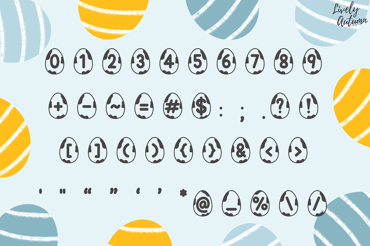 Easter egg Font, a Symbol Font by LivelyAutumn11.11 (Photo 3 of 4)