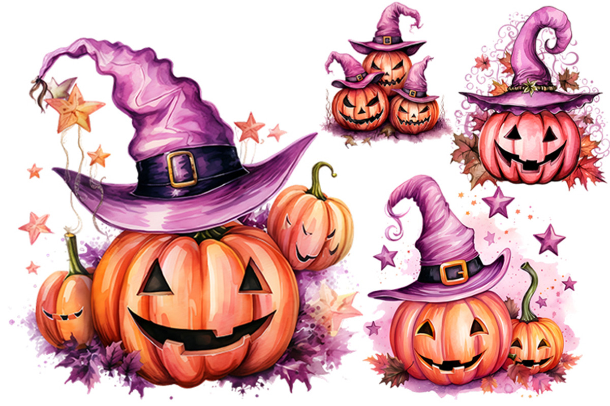 Halloween Pumpkins Carving Bundle, a Seasonal Illustration by Creative Arslan (Photo 3 of 9)