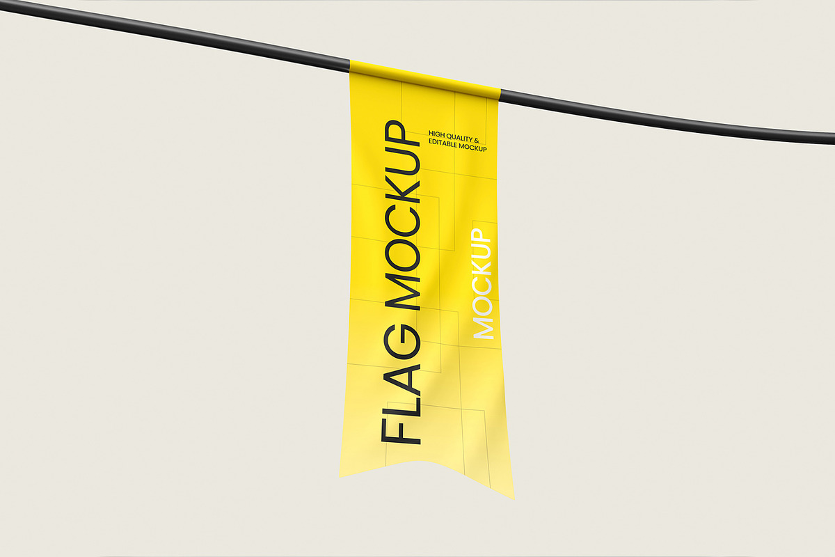 Realistic Hanging Flag Mockup, an Advertising Mockup by graphypix (Photo 1 of 4)