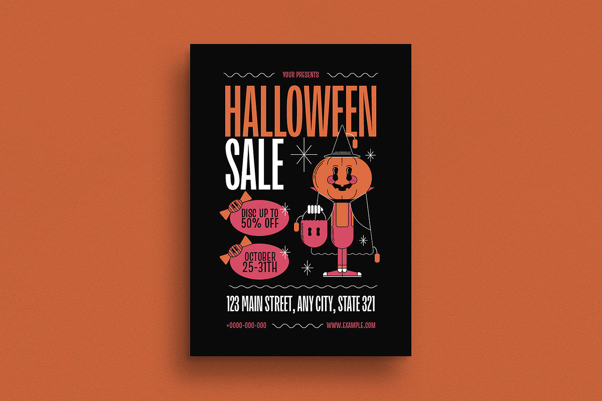 Retro Halloween Sale Event Flyer, a Flyer Template by Guuver (Photo 1 of 3)