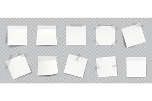 White 3d paper note. Realistic, an Object Illustration by Frogella