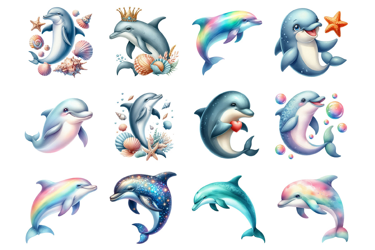 Dolphin Clipart, an Illustration by Design Market (Photo 2 of 4)