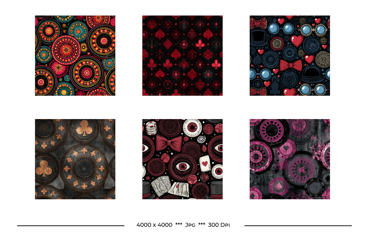 Casino Retro Art Style Patterns, a Pattern Graphic by karenfoleyphoto (Photo 8 of 11)