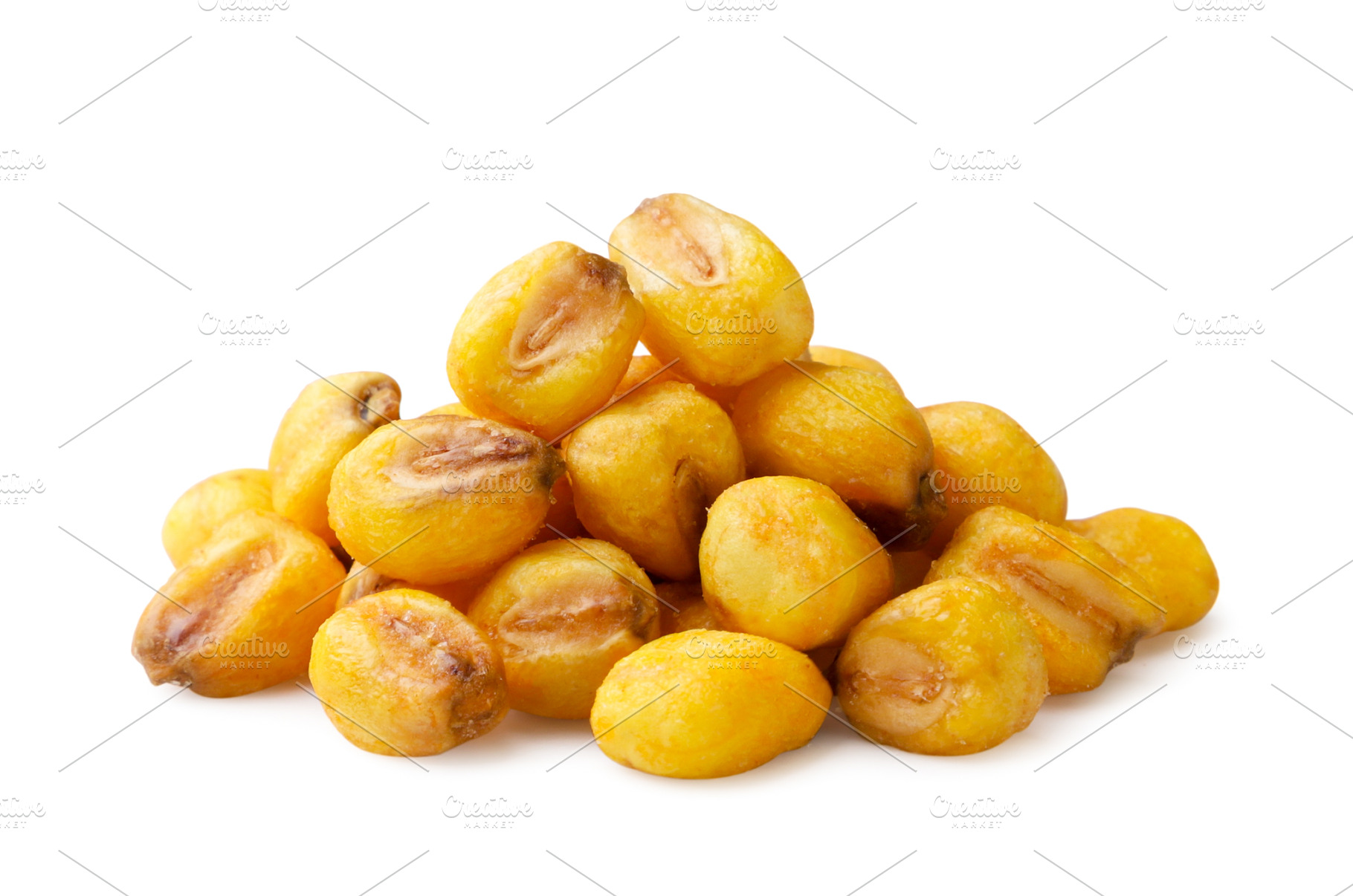 Pile of roasted corn seeds close-up, a Food & Drink Photo by innakreativ