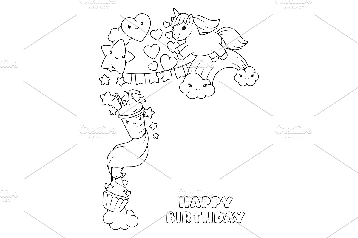 Background with unicorn., an Animal Illustration by incomible