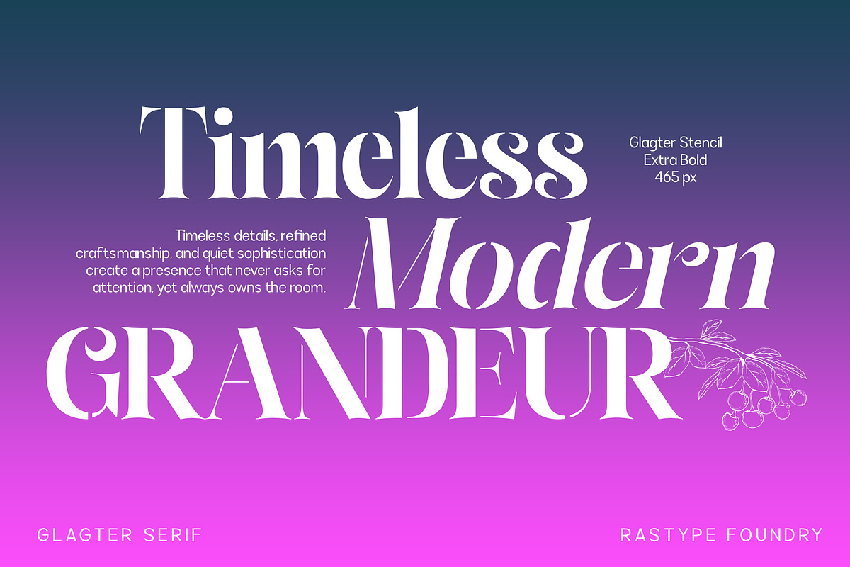 Glagter Stencil - Family Font, a Serif Font by Rastype (Photo 3 of 15)
