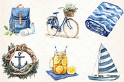 Navy Summer Outdoor Watercolor Clipa, an Illustration by Libby Wishes (Thumbnail 4 of 7)