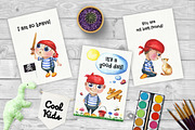Cute boy - hand drawn set, an Object Graphic by Satika (Thumbnail 5 of 6)