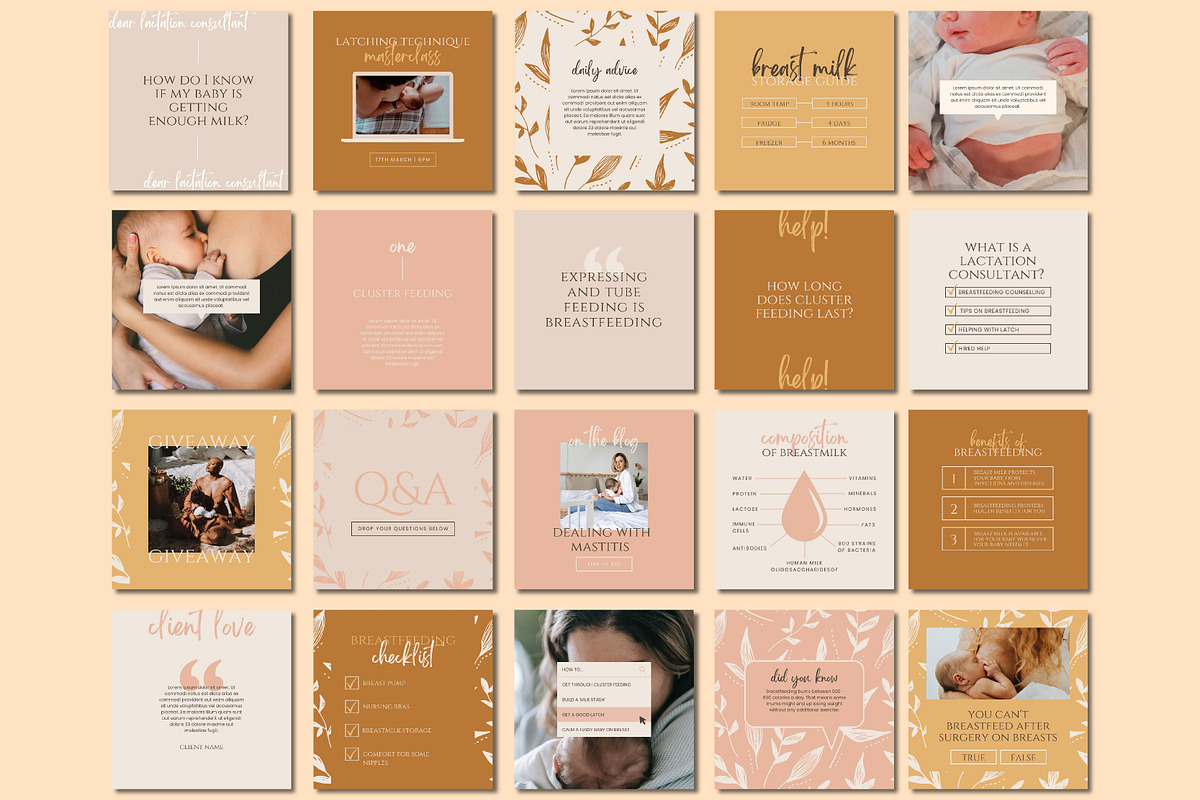 Lactation Consultant Template Bundle, a Social Media Template by Templatez.Co (Photo 3 of 8)