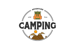 simple emblem camping logo vector, a Branding & Logo Template by Pyruos ID