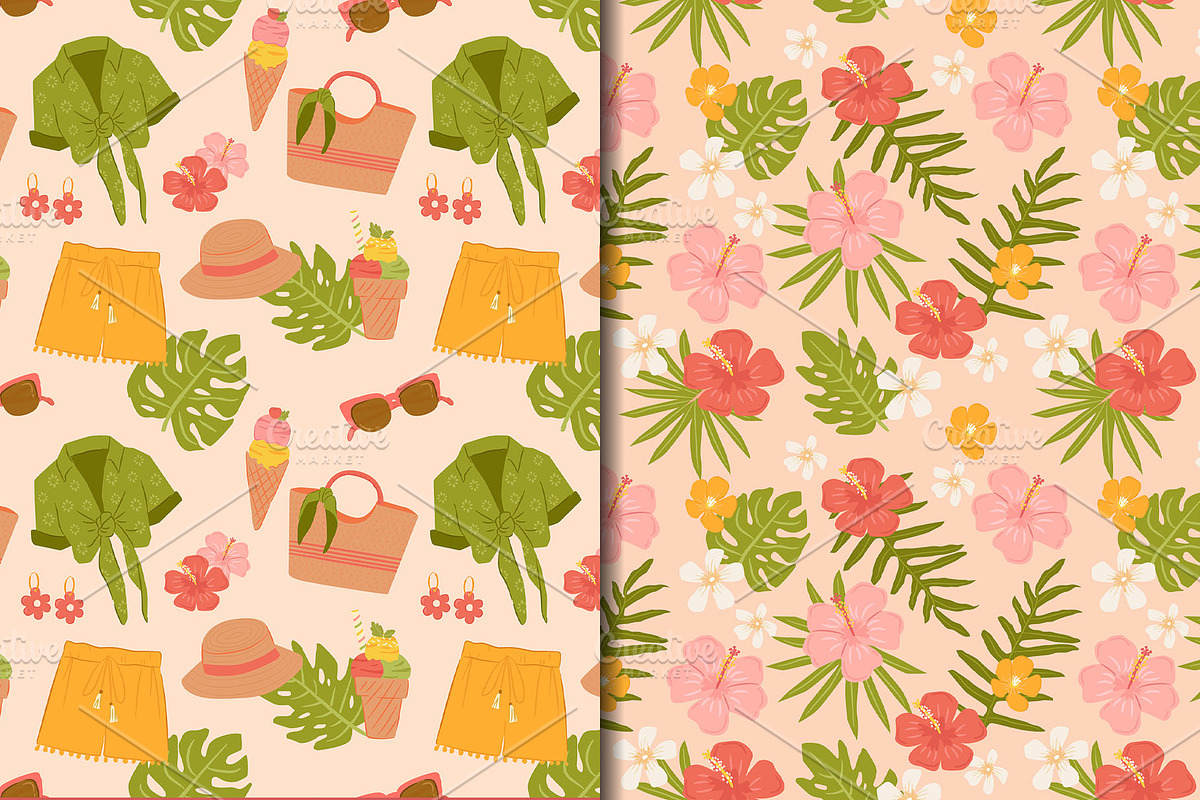 Tropical Summer Pool & Beach Pattern, a Pattern Graphic by CreativeChristiana (Photo 8 of 11)