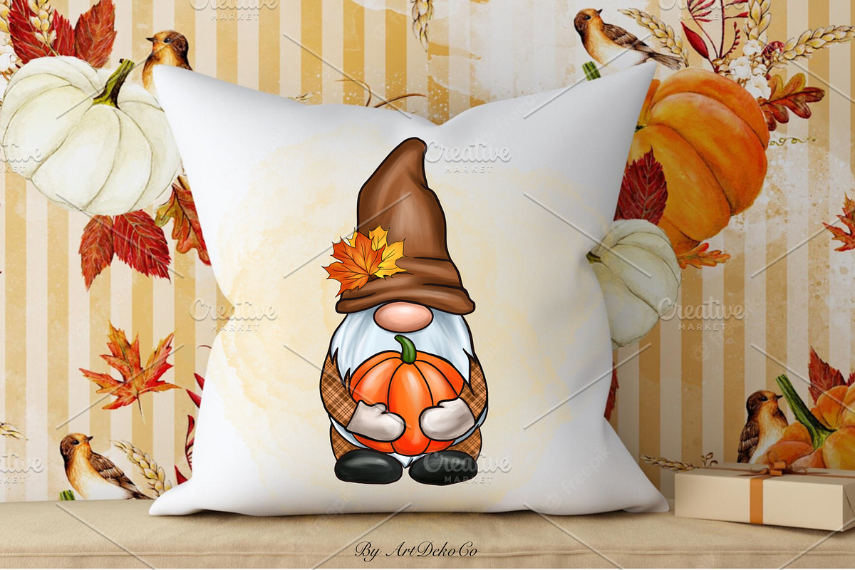 Fall Autumn Gnomes, Gnome Clipart, an Illustration by DekoArt (Photo 3 of 3)