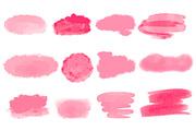 Raspberry-pink watercolor stains set, a Texture Illustration by Tati_Kli (Thumbnail 1 of 3)