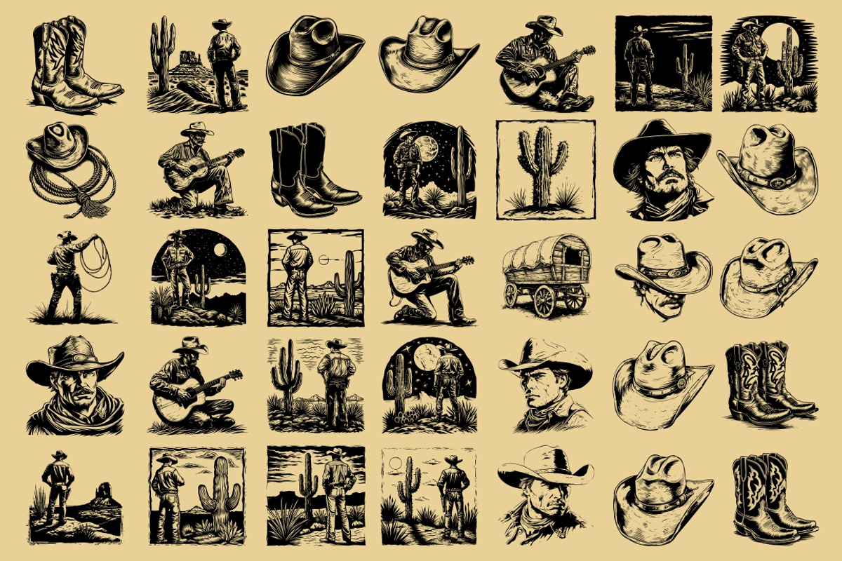 Western Cowboy and Cowgirl, an Illustration by Nocturnal Wolf (Photo 12 of 16)