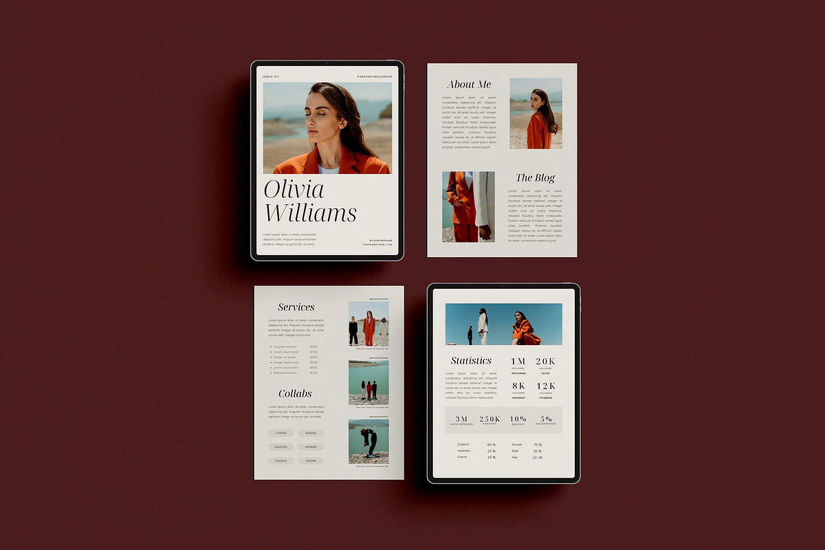 Influencer Media Kit Canva Template, a Print Template by Sierra Creative Studio (Photo 6 of 7)
