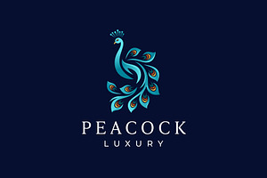 Luxurious Peacock Feathers Logo, a Branding & Logo Template by brandphant