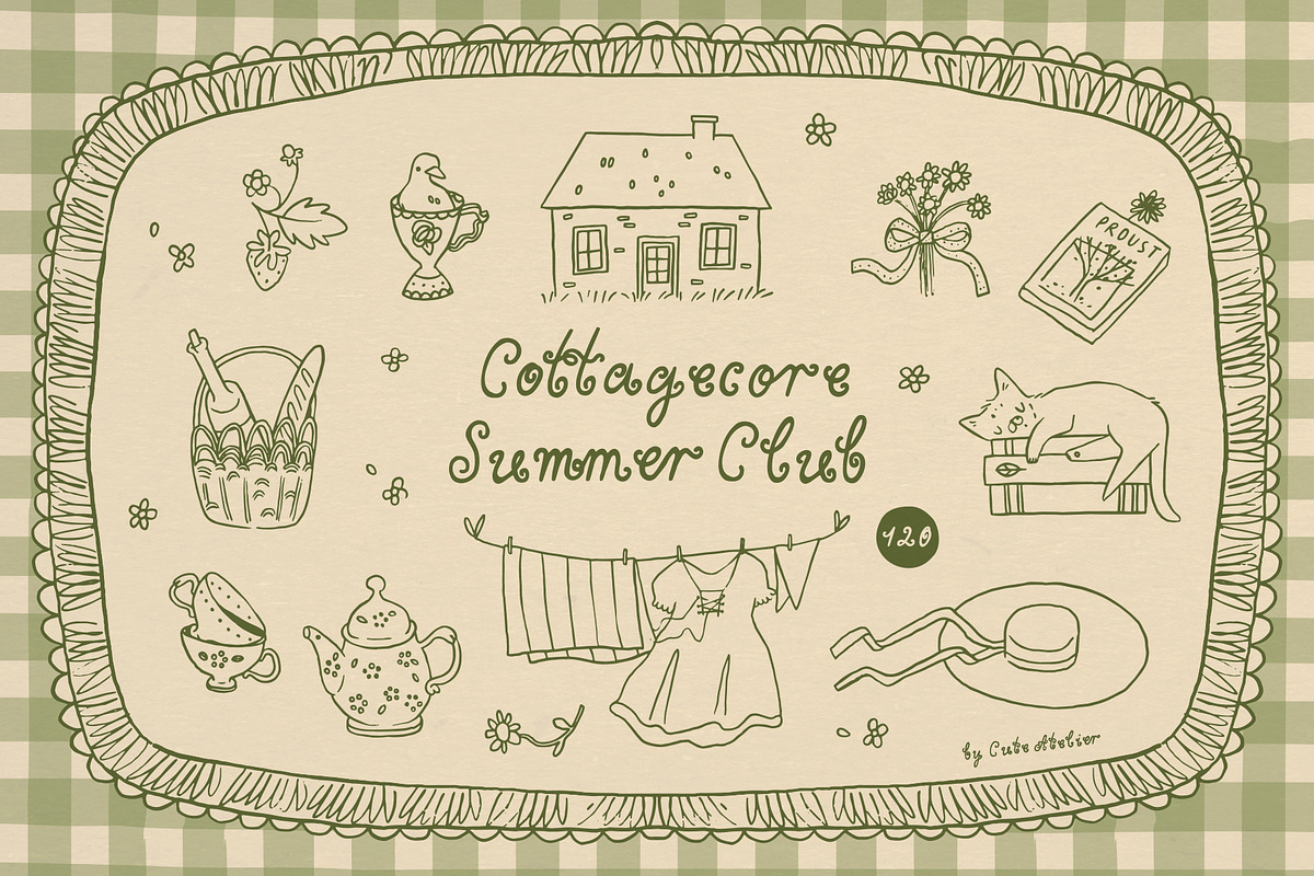 4 Seasons Cottagecore Cipart Bundle, a Seasonal Illustration by Cute Atelier (Photo 2 of 36)