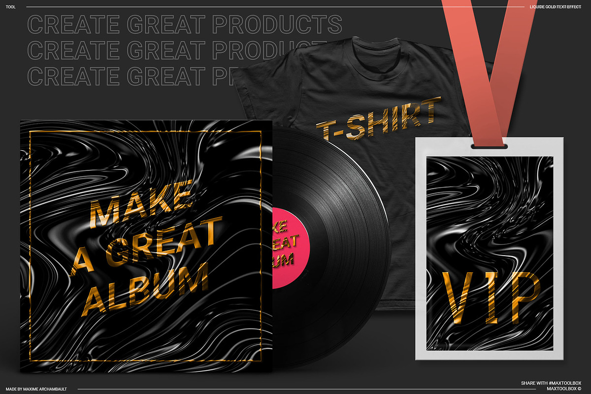 LIQUID GOLD TEXT EFFECT, a Branding & Logo Template by MAX TOOLBOX (Photo 3 of 8)