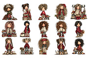 Autumn Girls PNG Clipart Bundle, a Seasonal Illustration by Nicolle's Colorful Art (Thumbnail 4 of 4)
