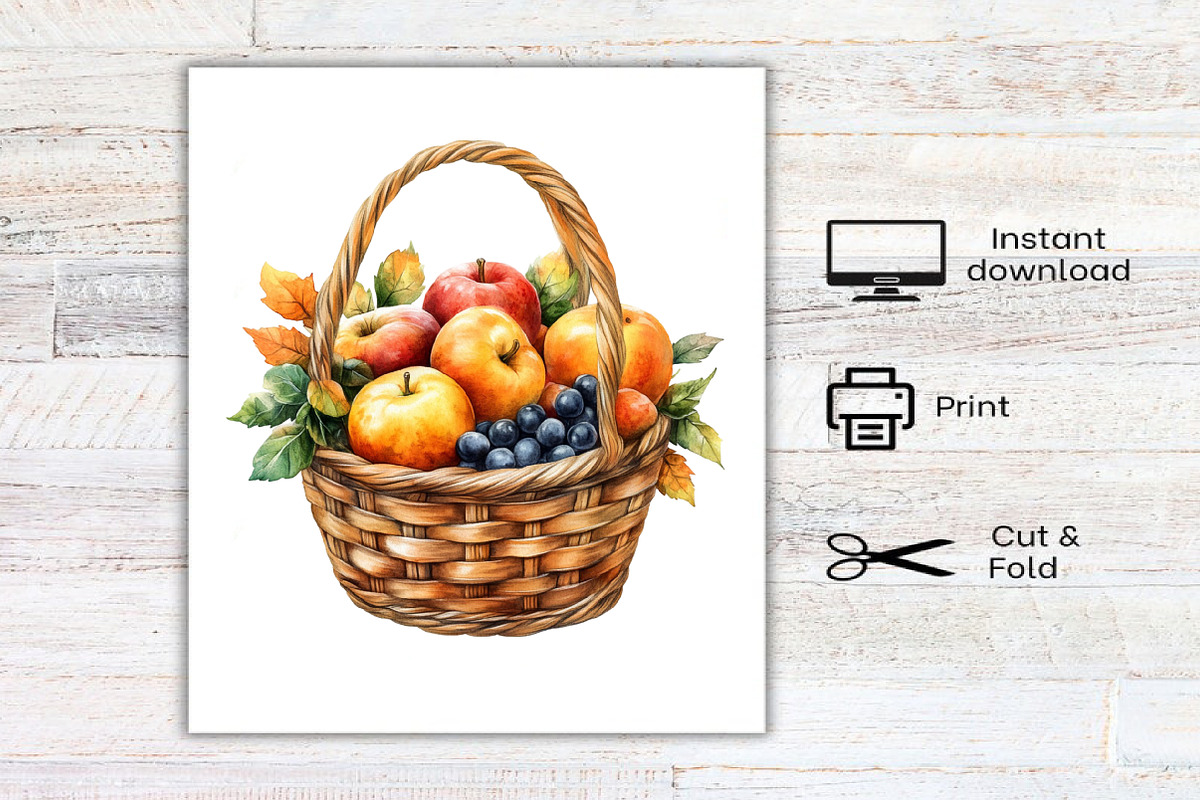 Watercolor Orange Autumn Clipart, an Illustration by Canvas Craft (Photo 8 of 8)
