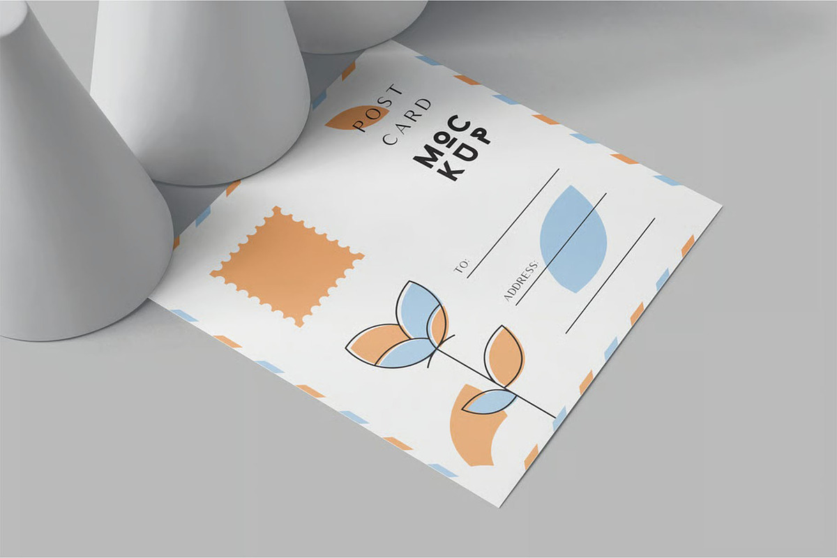 Square Post Card Mockups, an Advertising Mockup by megostudi0 (Photo 4 of 7)