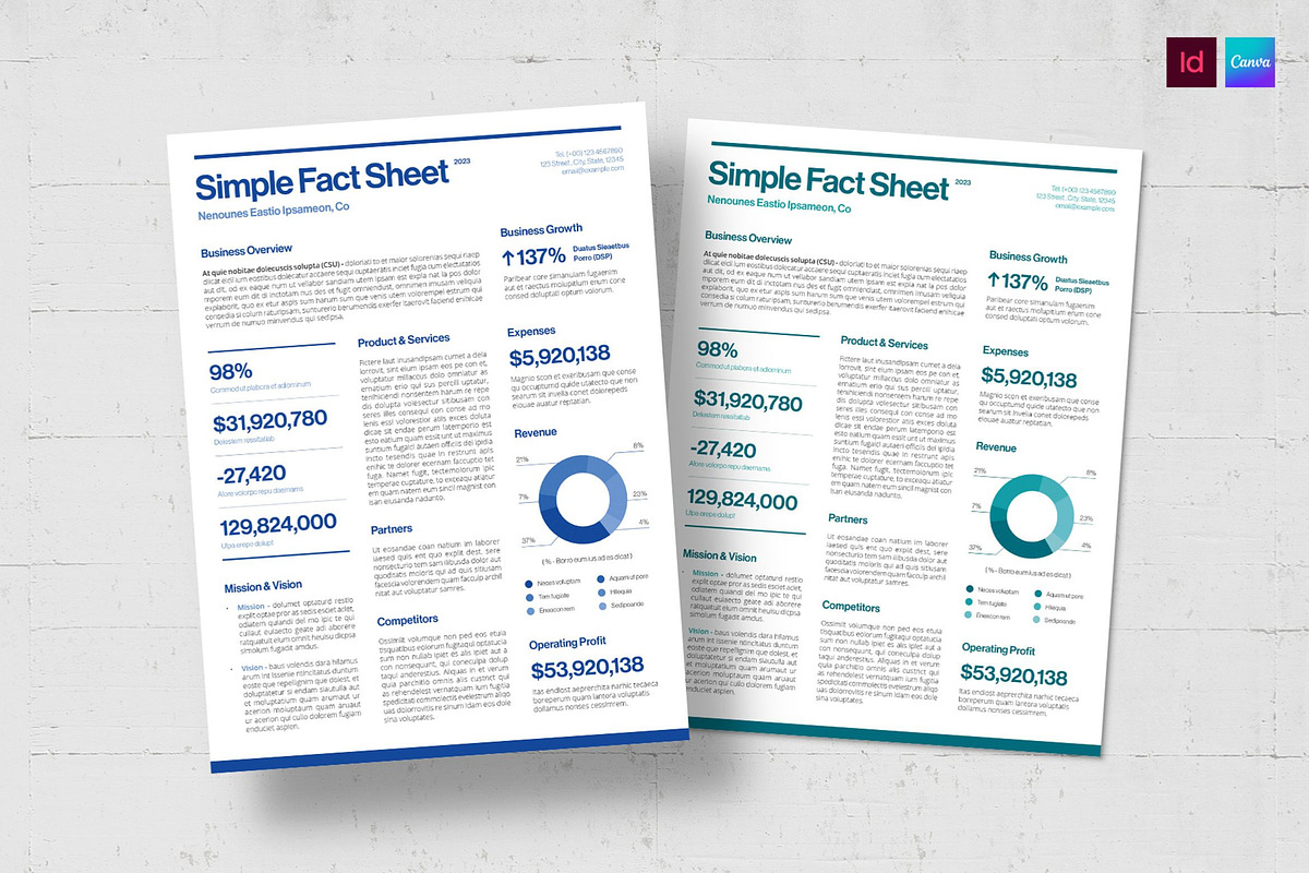 Simple Factsheet Template, a Flyer Template by BrandPacks