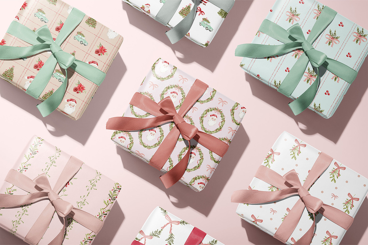 Watercolor Christmas Floral Bows, a Decorative Illustration by Grace Noboa Illustrations (Photo 6 of 24)