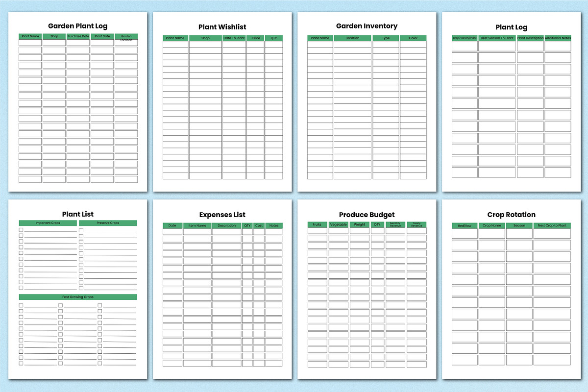 2026 Garden Sheet Bundle For Canva preview 5