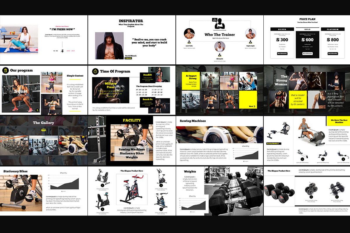 Fitness Center Powerpoint Template, a Presentation Template by Graphicslide (Photo 3 of 4)
