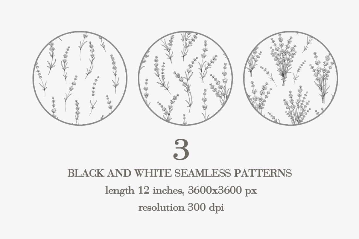 Lavender pattern.Watercolor, lineart, a Pattern Graphic by Kotkoa (Photo 3 of 8)