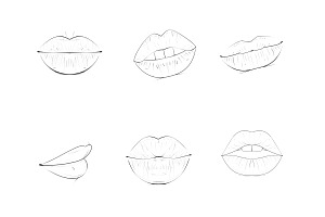 Lips Mouths Set 1 Procreate Brush