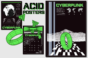 Flat design acid poster template, an Education Illustration by ZinetroN