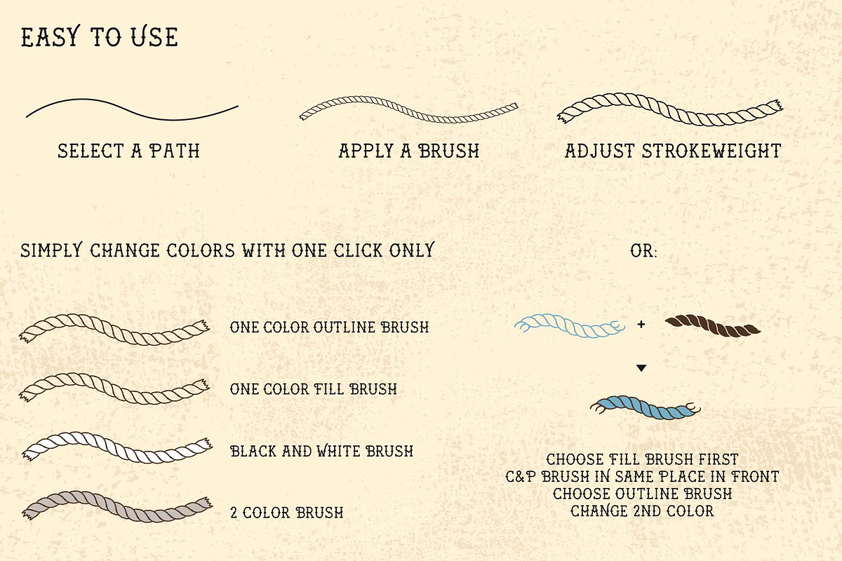 Sailor Mate's Rope Brushes I, a Brush Add-On by BAD TASTE (Photo 4 of 5)