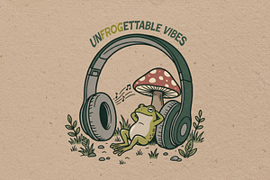 Un-frog-ettable vibes illustration, an Animal Illustration by Vectorlina