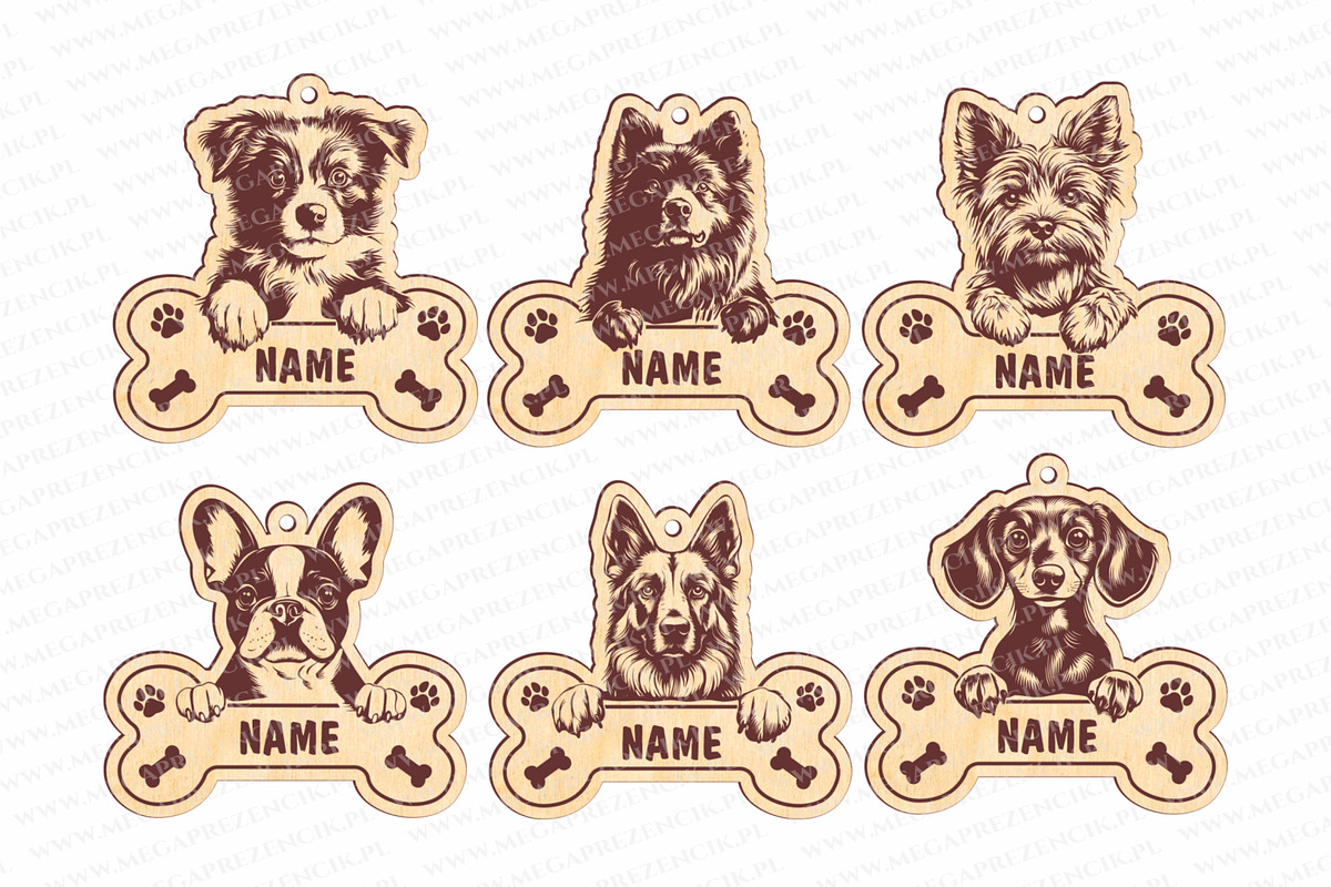 Keychain Peeking dog svg laser cut, a Pattern Graphic by MegaPrezencik (Photo 2 of 6)