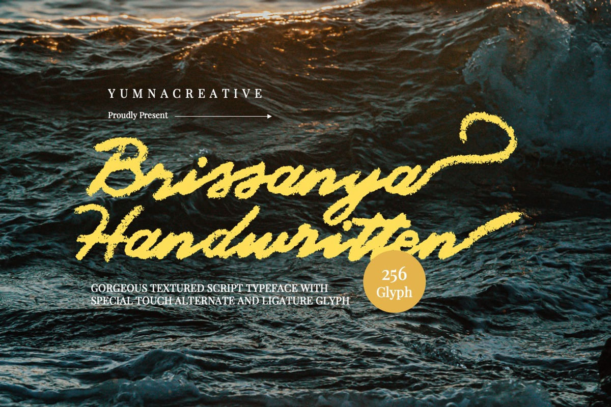 Brissanya - Textured Brush Font, a Handwritten Font by Dhabee (Photo 1 of 12)