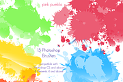 Paint Splatters Photoshop Brushes, a Brush Add-On by PinkPueblo (Thumbnail 1 of 2)