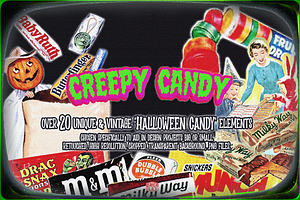 Retro Halloween Horror Collage Pack