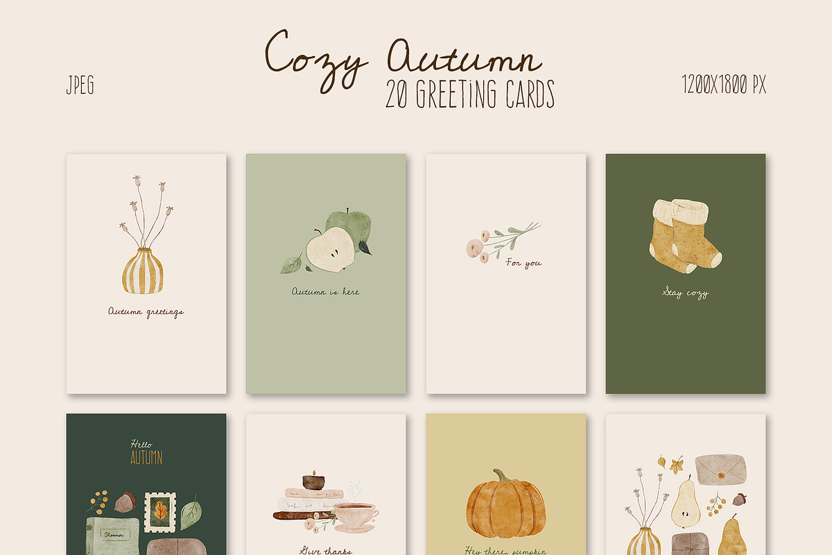 Cozy Autumn | Cliparts and Patterns, an Object Illustration by OkPen (Photo 5 of 18)