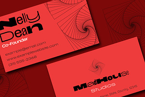 Red Geometric Business Card, a Business Card Template by wavebreak
