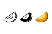 Cantaloupe Slice Vector Icons, an Object Graphic by Artonix (Thumbnail 2 of 3)