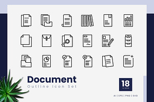 Document Outline Icons, an Outline Icon by Zeer Graphic