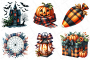 Watercolor Plaid Halloween Clipart, an Illustration by DreamPrint404 (Thumbnail 4 of 6)
