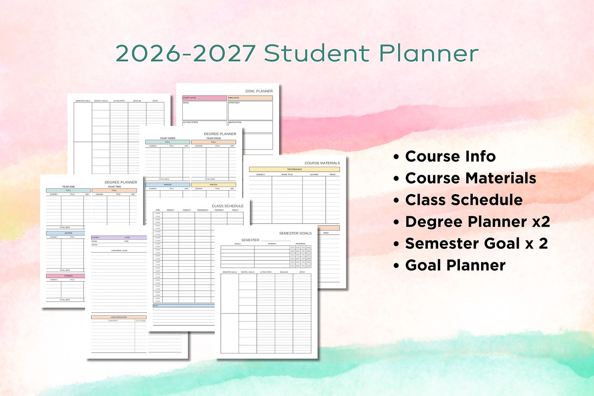 2026-2027 Student Planner, a Print Template by Adalin Shop (Photo 4 of 13)