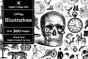 Vintage Illustrations Collage Pack, an Object Graphic by Collage Supply Co (Thumbnail 1 of 3)